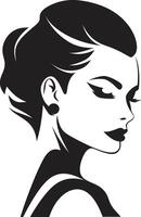 Feminine Flourish Element for Womans Face Classic Contour Emblematic Beauty vector