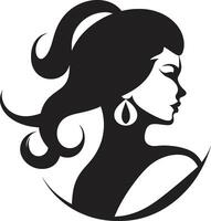 Radiant Allure Emblematic Element for Beauty Sculpted Sophistication Womans Face vector