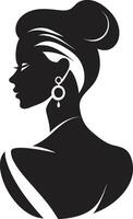 Charming Chic Womans Face Ethereal Elegance ic Fashion and Beauty Emblem vector