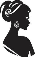 Stylish Symmetry Womans Face Glamorous Gaze Fashion and Beauty Emblematic Element vector