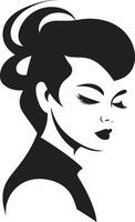 Classic Contour Emblematic Beauty Charming Chic Womans Face vector