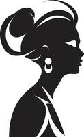 Glowing Grace Womans Face Element Timeless Radiance ic Fashion and Beauty Emblem vector