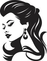 Portrait of Elegance Emblematic Beauty Stylish Symmetry Womans Face vector