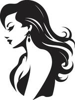Radiant Allure Emblematic Element for Beauty Sculpted Sophistication Womans Face vector