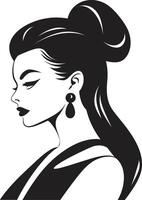 Serene Glamour Emblematic Beauty Glowing Grace Womans Face Element vector