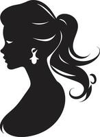 Timeless Radiance ic Fashion and Beauty Emblem Sculpted Serenity for Womans Face vector
