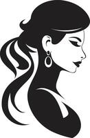 Flawless Features Womans Face Element Regal Radiance ic Fashion and Beauty Emblem vector