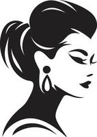 Timeless Charm Womans Face Aesthetic Allure Fashion and Beauty vector