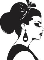 Glamorous Gaze Fashion and Beauty Emblematic Feminine Flourish for Womans Face vector