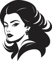 Ethereal Elegance ic Fashion and Beauty Emblem Refined Beauty Element for Womans Face vector