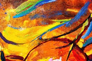 Colorful abstract oil painting art background. Texture of canvas and oil. photo