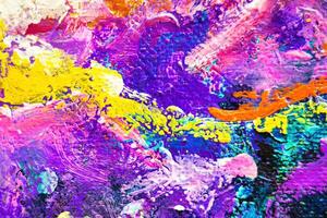 Colorful abstract oil painting art background. Texture of canvas and oil. photo