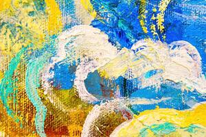 Colorful abstract oil painting art background. Texture of canvas and oil. photo