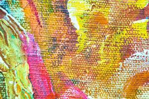 Colorful abstract oil painting art background. Texture of canvas and oil. photo