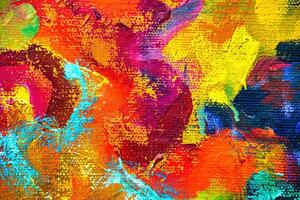 Colorful abstract oil painting art background. Texture of canvas and oil. photo