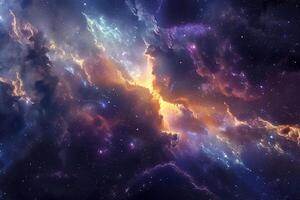 Amazing hyper realistic photograph of deep space from webb telescope. Abstract galaxy nebulae. photo