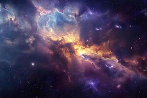Amazing hyper realistic photograph of deep space from webb telescope. Abstract galaxy nebulae. photo