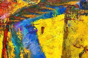 Colorful abstract oil painting art background. Texture of canvas and oil. photo