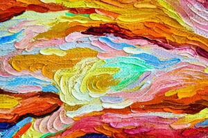 Colorful abstract oil painting art background. Texture of canvas and oil. photo