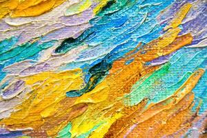 Colorful abstract oil painting art background. Texture of canvas and oil. photo