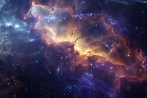 Amazing hyper realistic photograph of deep space from webb telescope. Abstract galaxy nebulae. photo