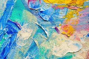 Colorful abstract oil painting art background. Texture of canvas and oil. photo