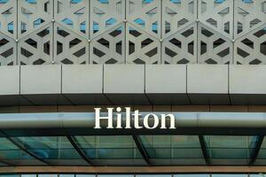 Uzbekistan, Tashkent - December 27, 2022 Hilton hotels and resorts logo. photo