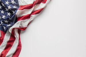 USA Flag on a white background. photo