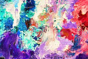 Colorful abstract oil painting art background. Texture of canvas and oil. photo