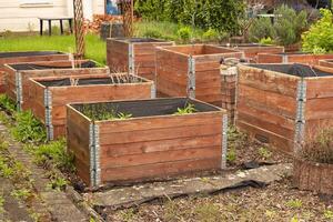 almost empty raised bed in spring photo