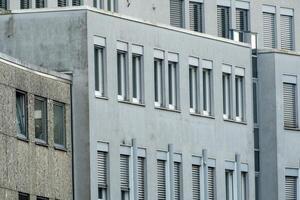 facade of residential buildings in a city center photo