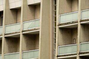 facade of residential buildings in a city center photo