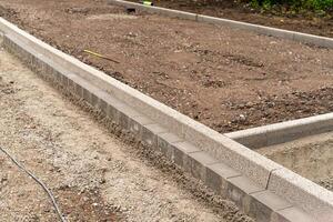 construction site, construction of a road and a sidewalk photo