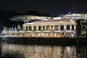 Singapore, 2024 - Colorful of Clarke Quay in downtown Singapore at night photo