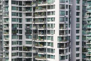 Facade of modern building in Singapore photo