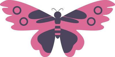 adorable mariposa ilustración en plano dibujos animados diseño. aislado en blanco antecedentes. vector
