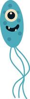 Cute Cartoon Bacteria and Virus Character. in Flat Style. Isolated Illustration vector