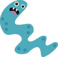 Cute Cartoon Bacteria and Virus Character. in Flat Style. Isolated Illustration vector