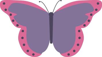 Adorable Butterfly Illustration in Flat Cartoon Design. Isolated on White Background. vector