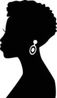 Black History Month Women's Silhouette. Isolated Black Silhouette with Accessories vector