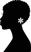 Black History Month Women's Silhouette. Isolated Black Silhouette with Accessories vector