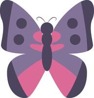 adorable mariposa ilustración en plano dibujos animados diseño. aislado en blanco antecedentes. vector