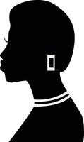 Black History Month Women's Silhouette. Isolated Black Silhouette with Accessories vector