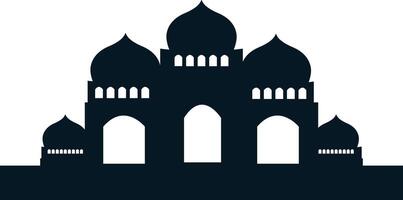 Islamic Mosque Silhouette. Ramadhan Kareem Mosque. Illustration Design vector