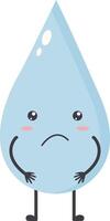Cute Water Drop Character with Happy and Smile Mood. Isolated Icon vector