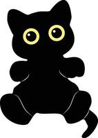 Happy International Cat Day Silhouette. Illustration with Flat Cartoon Design vector