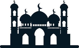 Islamic Mosque Silhouette. Ramadhan Kareem Mosque. Illustration Design vector