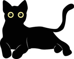contento internacional gato día silueta. ilustración con plano dibujos animados diseño vector