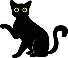 Happy International Cat Day Silhouette. Illustration with Flat Cartoon Design vector