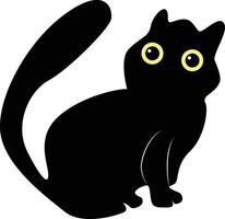 contento internacional gato día silueta. ilustración con plano dibujos animados diseño vector
